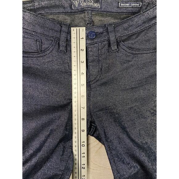 Guess Jeans Brittney Legging Womens 28 Blue Sparkly Stretch Skinny Leg Glitter - Picture 5 of 13